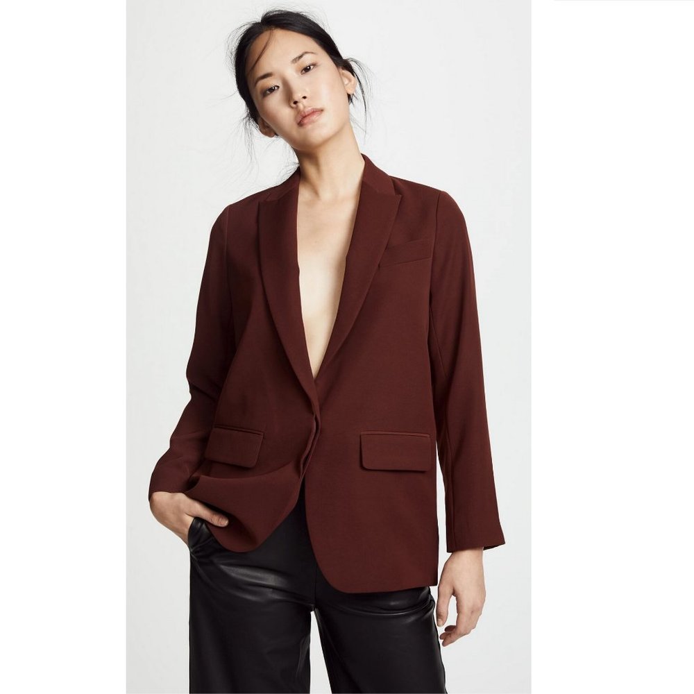 Vince Oxblood Oversized Red Blazer
